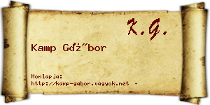Kamp Gábor névjegykártya