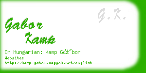 gabor kamp business card